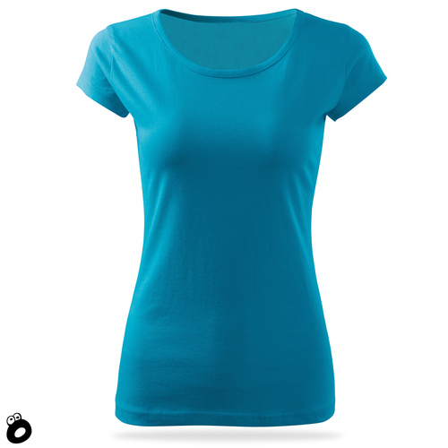 Damska koszulka bawełniana - kolor turkusowy