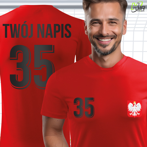 Sportowa koszulka termoaktywna T-shirt z TWOIM NAPISEM I NUMEREM