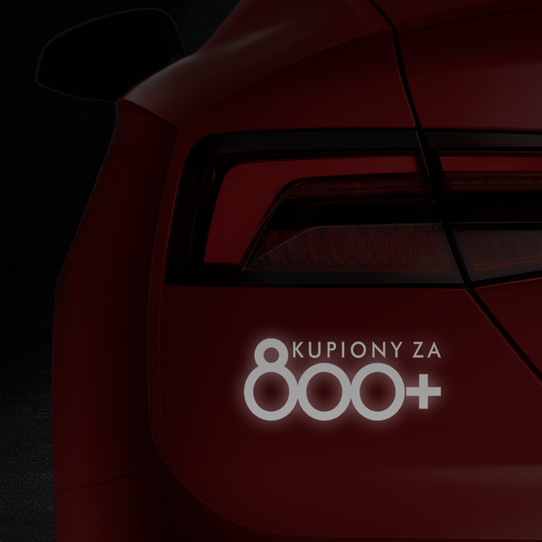 Kupiony za 800+ odblaskowa naklejka - czarna