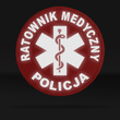 POLICJA RATOWNIK MEDYCZNY naszywka odblaskowa z eskulapem