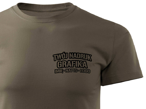 Brązowa męska koszulka T-shirt z własnym nadrukiem