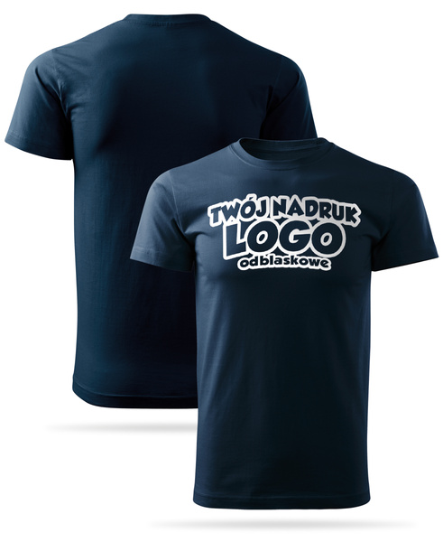 Granatowa męska koszulka T-shirt z własnym nadrukiem