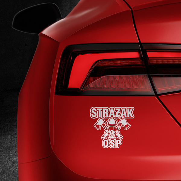 STRAŻAK OSP odblaskowa naklejka - srebrna