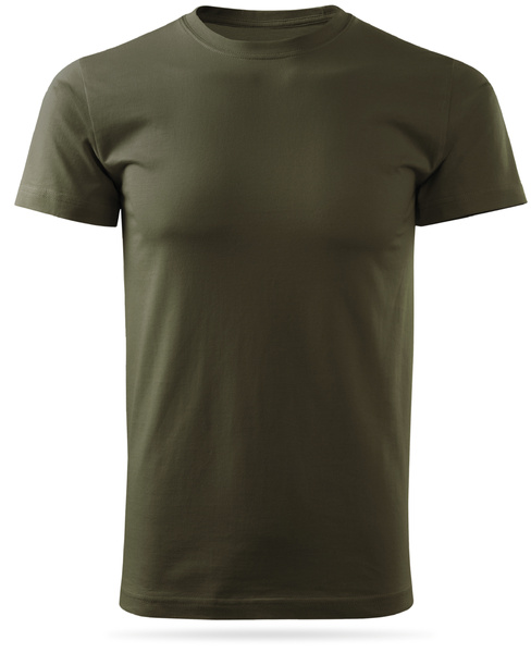 Zieleń wojskowa męska koszulka T-shirt z własnym nadrukiem 