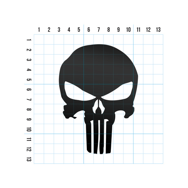 PUNISHER odblaskowa naklejka - czarna