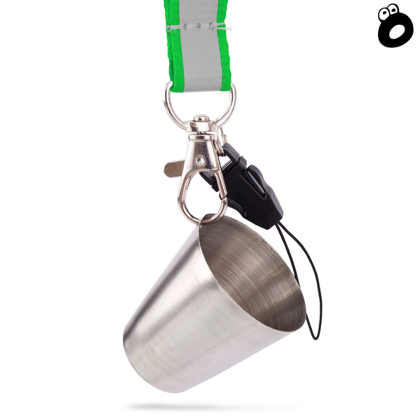 Zestaw imprezowy smycz odblaskowa ZIELONA z kieliszkiem metalowym