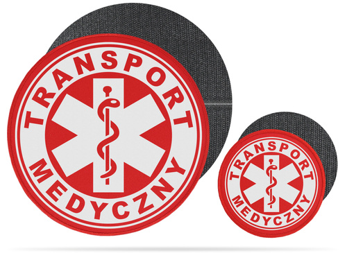 TRANSPORT MEDYCZNY zestaw naszywek odblaskowych z eskulapem