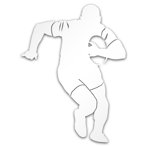 RUGBY odblaskowa naklejka na auto srebrna