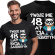 Koszulka bawełniana T-shirt nadruk IMIĘ + LAT BYCIA ZAJEBISTYM