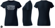 Damska bawełniana koszulka T-shirt z własnym nadrukiem - kolor granatowy