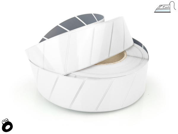 Odblaskowa taśma do wprasowania srebrna skos szeroki 5 cm / 10 mb.