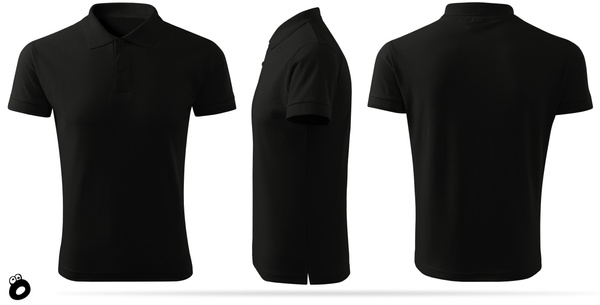 Koszulka męska bawełniana polo - kolor czarny