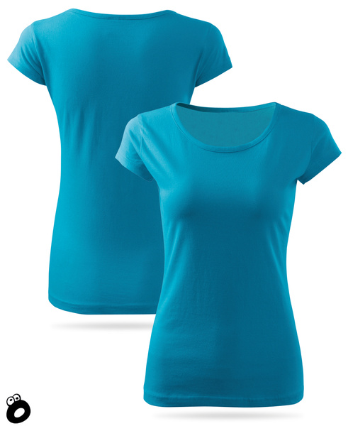 Damska koszulka bawełniana - kolor turkusowy