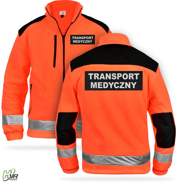 Bluza polarowa z emblematami TRANSPORT MEDYCZNY