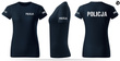 Koszulka damska T-shirt, kolor granatowy, nadruk odblaskowy POLICJA