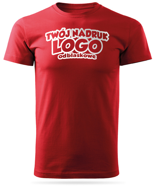 Czerwona męska koszulka T-shirt z własnym nadrukiem