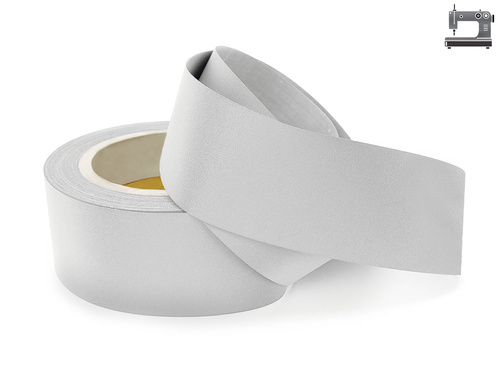 Odblaskowa taśma do wszycia srebrna 5 cm / 1 mb.
