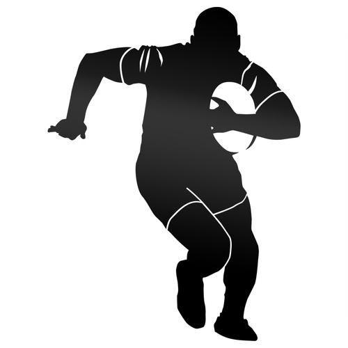 RUGBY odblaskowa naklejka na auto czarna