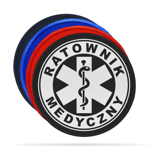 RATOWNIK MEDYCZNY naszywka odblaskowa z eskulapem