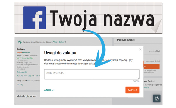 Naklejka z logiem FACEBOOK i Twoją nazwą social mediów - srebrny odblask