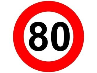 Naklejka znak ograniczenie prędkości 80 km/h