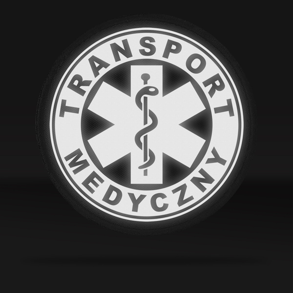 TRANSPORT MEDYCZNY naszywka odblaskowa z eskulapem