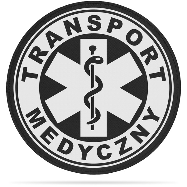TRANSPORT MEDYCZNY naszywka odblaskowa z eskulapem
