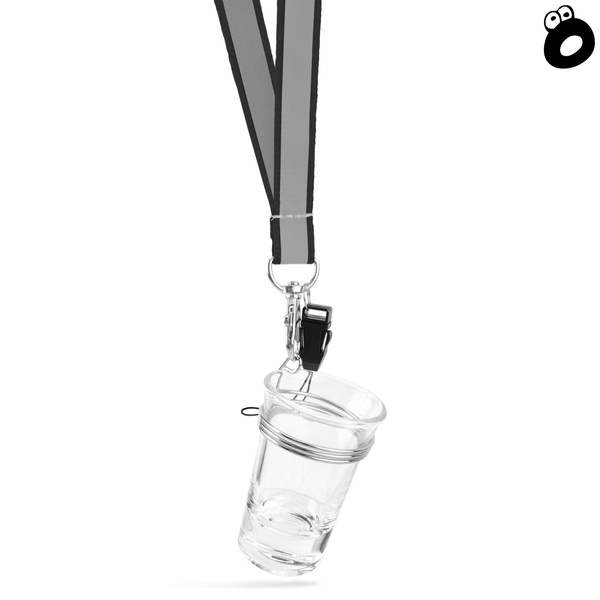 Zestaw imprezowy smycz odblaskowa CZARNA z kieliszkiem szklanym