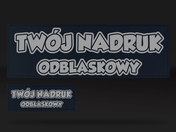Zestaw naszywek odblaskowych z własnym napisem 