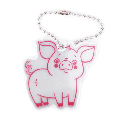 Zawieszka odblaskowa na łańcuszku - ŚWINKA