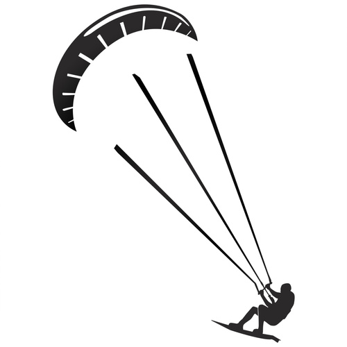 KITESURFING odblaskowa naklejka na auto czarna