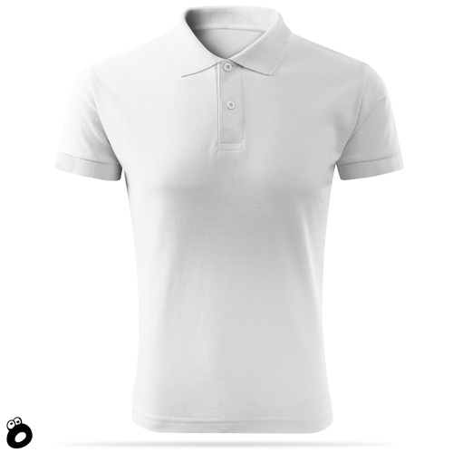 Koszulka męska bawełniana polo - kolor biały