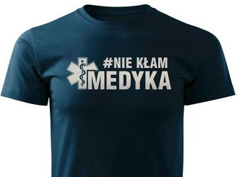 Koszulka T-shirt wzór odblaskowy #NIE KŁAM MEDYKA