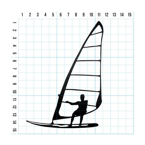 WINDSURFING odblaskowa naklejka na auto czarna