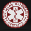 PAŃSTWOWE RATOWNICTWO MEDYCZNE naszywka odblaskowa z eskulapem