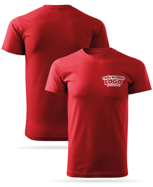 Czerwona męska koszulka T-shirt z własnym nadrukiem 
