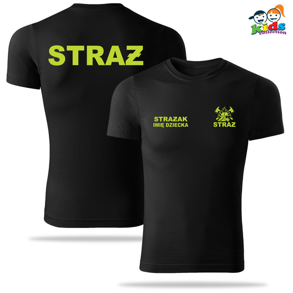 Dziecięca koszulka - nadruk STRAŻ i imię dziecka