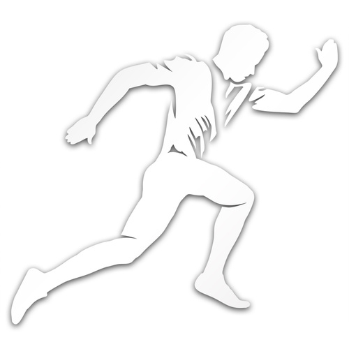 BIEGACZ odblaskowa naklejka na auto srebrna