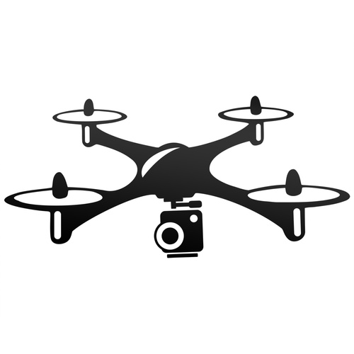 DRON 4 odblaskowa naklejka na auto czarna