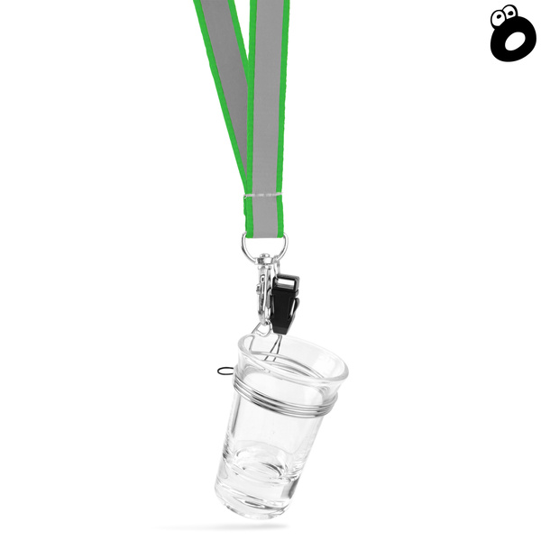Zestaw imprezowy smycz odblaskowa ZIELONA z kieliszkiem szklanym
