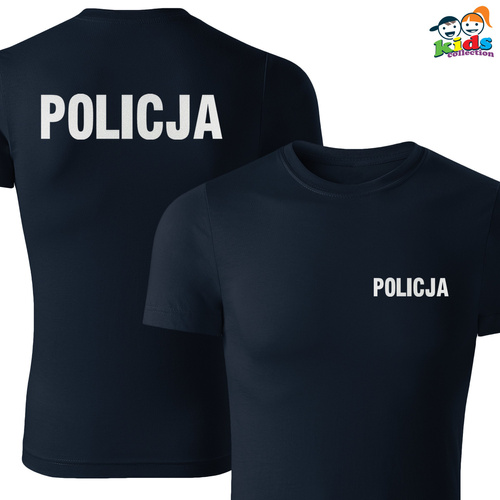 Dziecięca koszulka z nadrukiem odblaskowym POLICJA