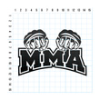 MMA odblaskowa naklejka - czarna