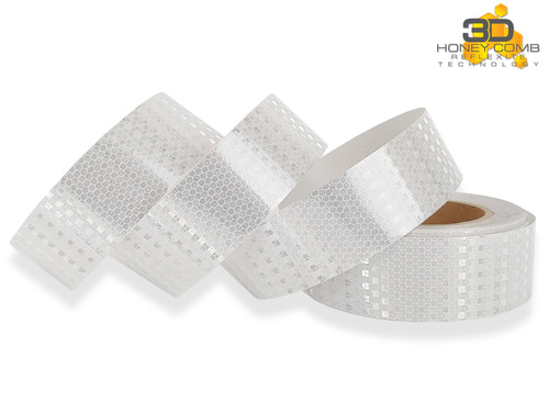 Odblaskowa taśma samoprzylepna biała / srebrna 5cm