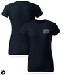 Damska bawełniana koszulka T-shirt z własnym nadrukiem - kolor granatowy