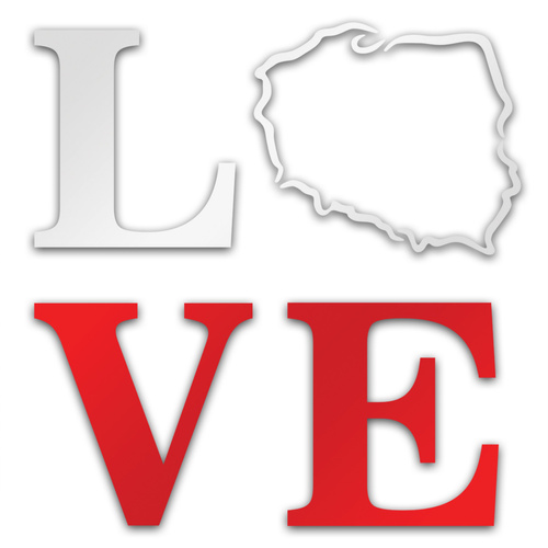 LOVE Polska odblaskowa naklejka na auto