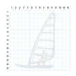 WINDSURFING odblaskowa naklejka na auto srebrna