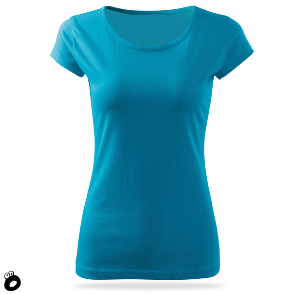 Zestaw 3 sztuk damskich koszulek bawełnianych - kolor turkusowy