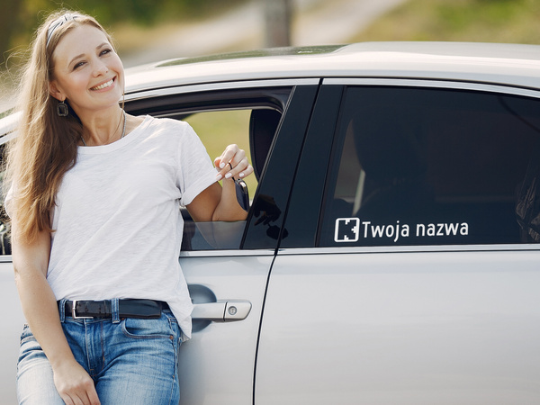 Naklejka z logiem KICK i Twoją nazwą social mediów - srebrny odblask