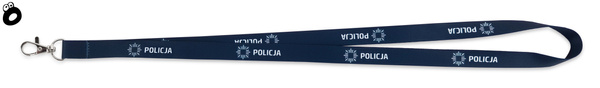 Smycz z karabińczykiem do identyfikatora nadruk POLICJA