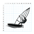 WINDSURFING 2 odblaskowa naklejka - czarna
